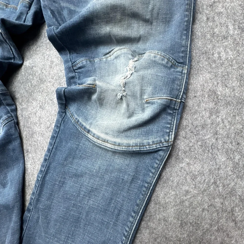 G-Star Raw 5620 3D Slim Jeans Mens 40x32 Blue Medium Wash Distressed Denim